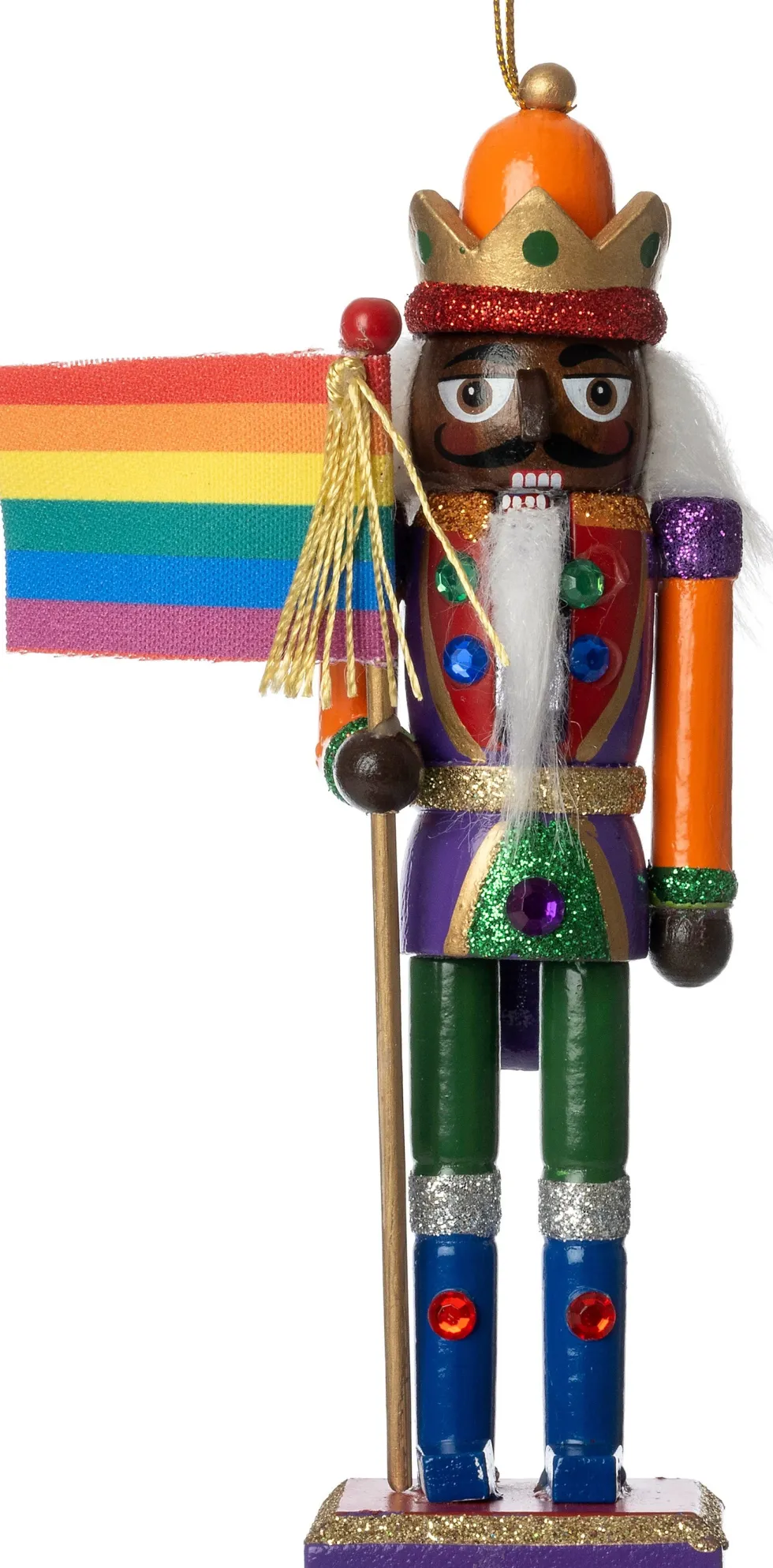 Intratuin kerstfiguur notenkraker regenboog 4,5 x 4 x 15 cm