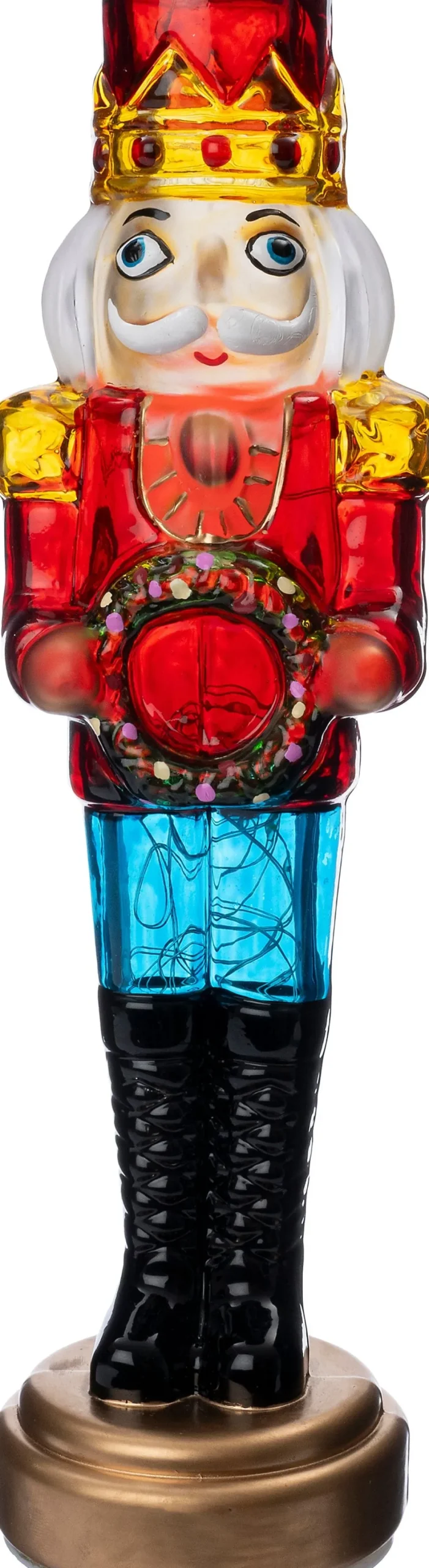Intratuin kerstfiguur notenkraker rood / blauw met verlichting D 9 H 33 cm