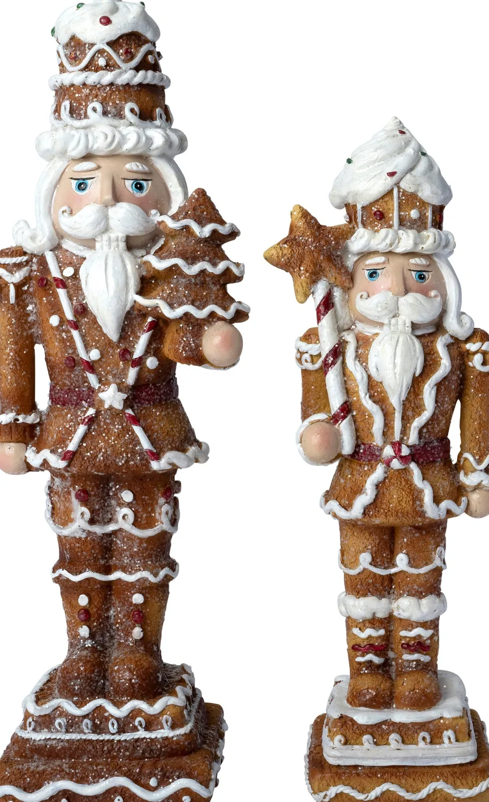 Intratuin kerstfiguur notenkraker bruin / wit 9,5 x 8 x 27,5 cm