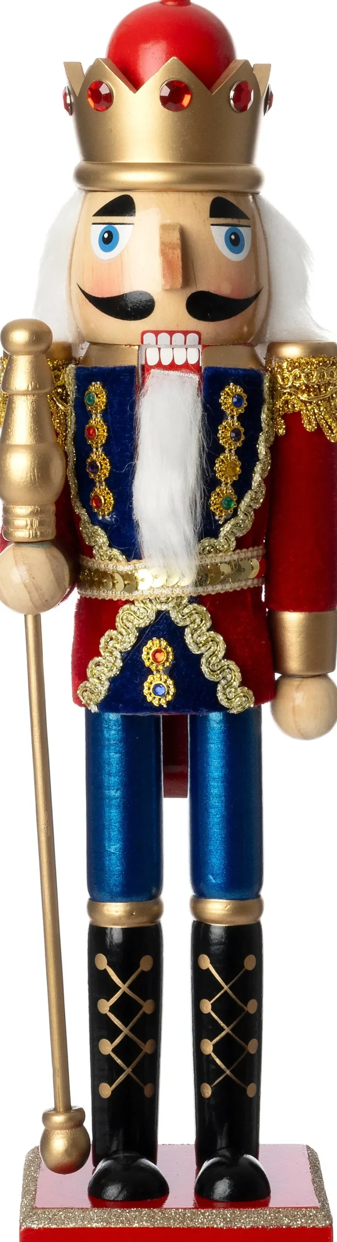 Intratuin kerstfiguur notenkraker rood / blauw / goud 9,1 x 8,1 x 38 cm