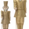Intratuin kerstfiguur notenkraker goud 13,5 x 13,5 x 42 cm