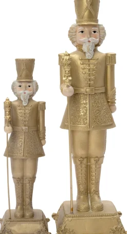 Intratuin kerstfiguur notenkraker goud 13,5 x 13,5 x 42 cm