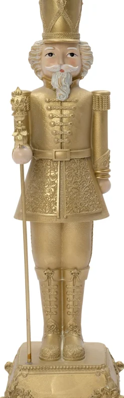 Intratuin kerstfiguur notenkraker goud 13,5 x 13,5 x 42 cm