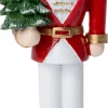 Intratuin kerstfiguur notenkraker rood / wit D 5 H 16 cm