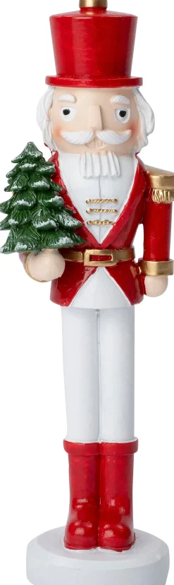 Intratuin kerstfiguur notenkraker rood / wit D 5 H 16 cm