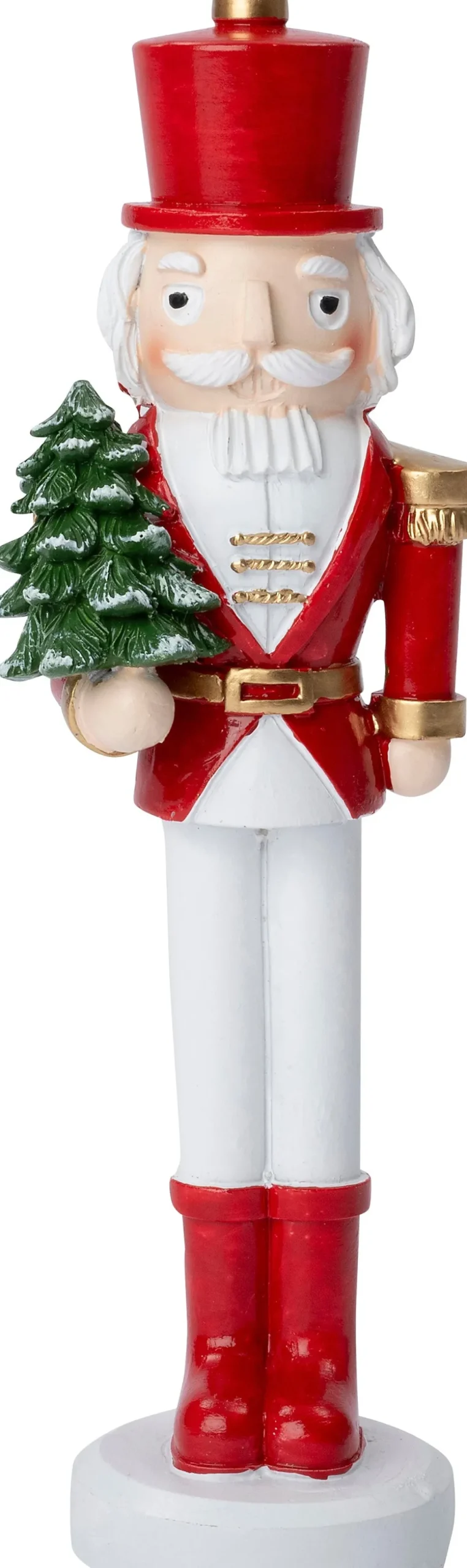 Intratuin kerstfiguur notenkraker rood / wit D 5 H 16 cm