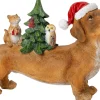 Intratuin kerstfiguur Olaf hond met kerstboom bruin / groen 21 x 7,5 x 15,7 cm