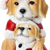 Intratuin kerstfiguur Olaf hond met pup bruin / rood 8,5 x 10,7 x 14,2 cm