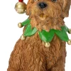 Intratuin kerstfiguur Olaf hond met elvenkraag bruin / groen 10,2 x 7,5 x 17,2 cm