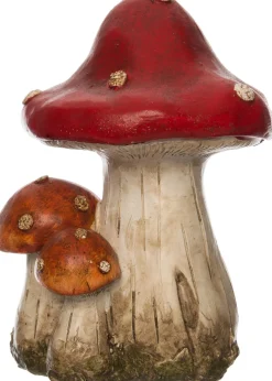 Intratuin kerstfiguur paddenstoel rood 9,5 x 8,5 x 13,5 cm
