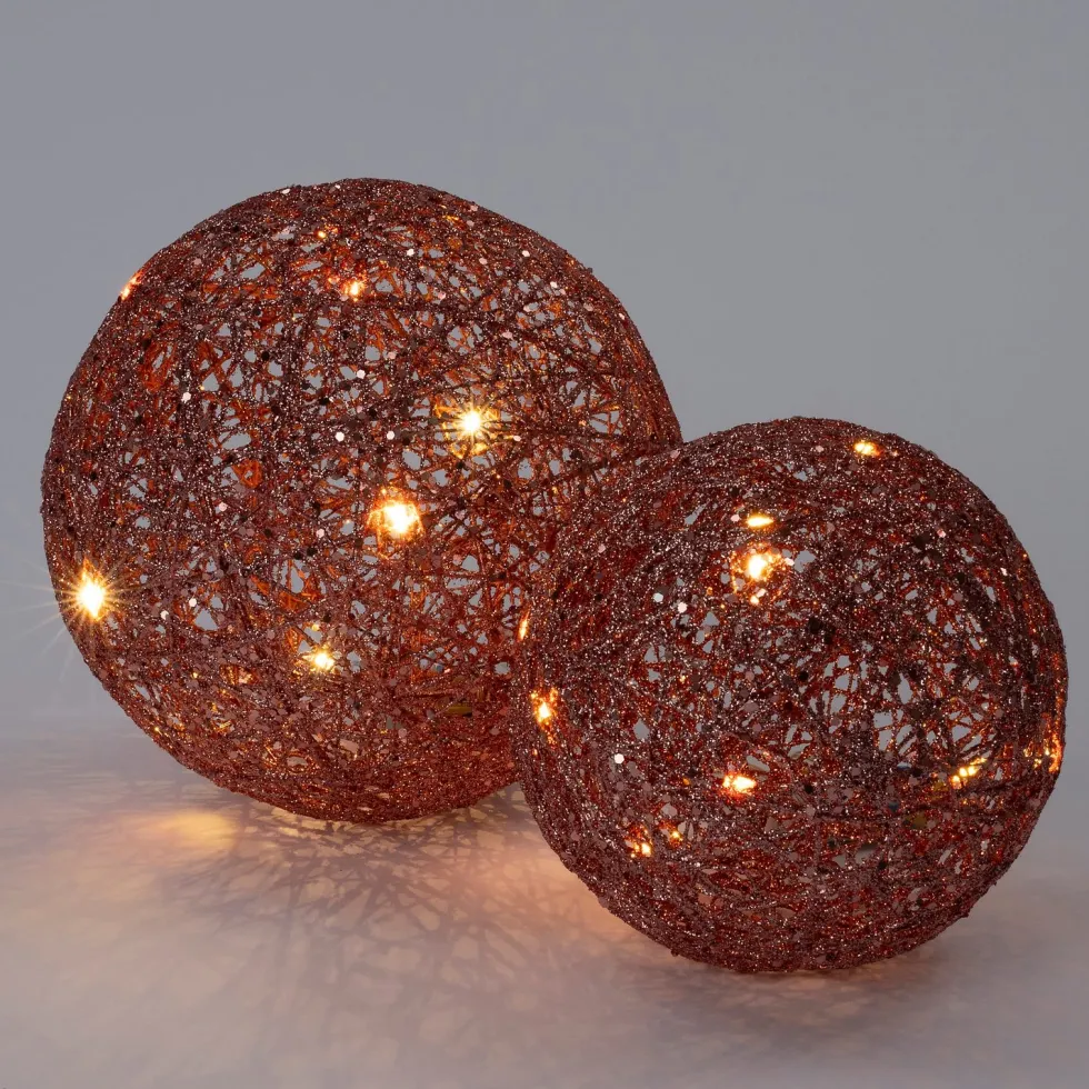 Intratuin kerstfiguur Pallo bal roze met verlichting D 15 H 15 cm