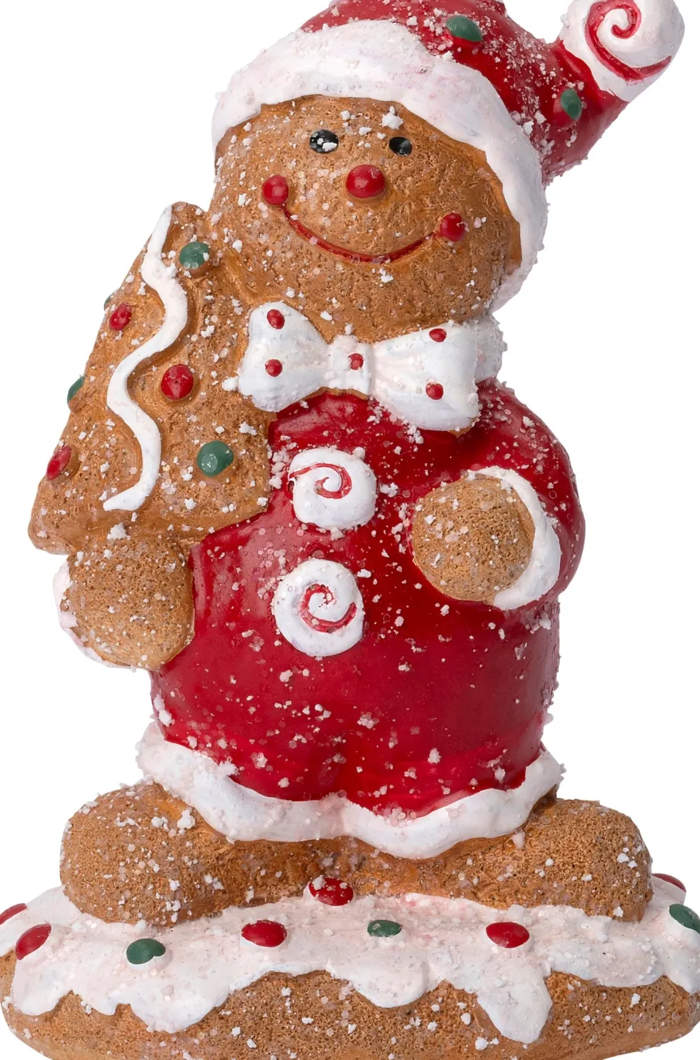 Intratuin kerstfiguur peperkoek man bruin / rood / wit 8 x 5 x 12 cm