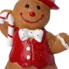 Intratuin kerstfiguur peperkoek bruin / rood 25 x 15 x 40 cm