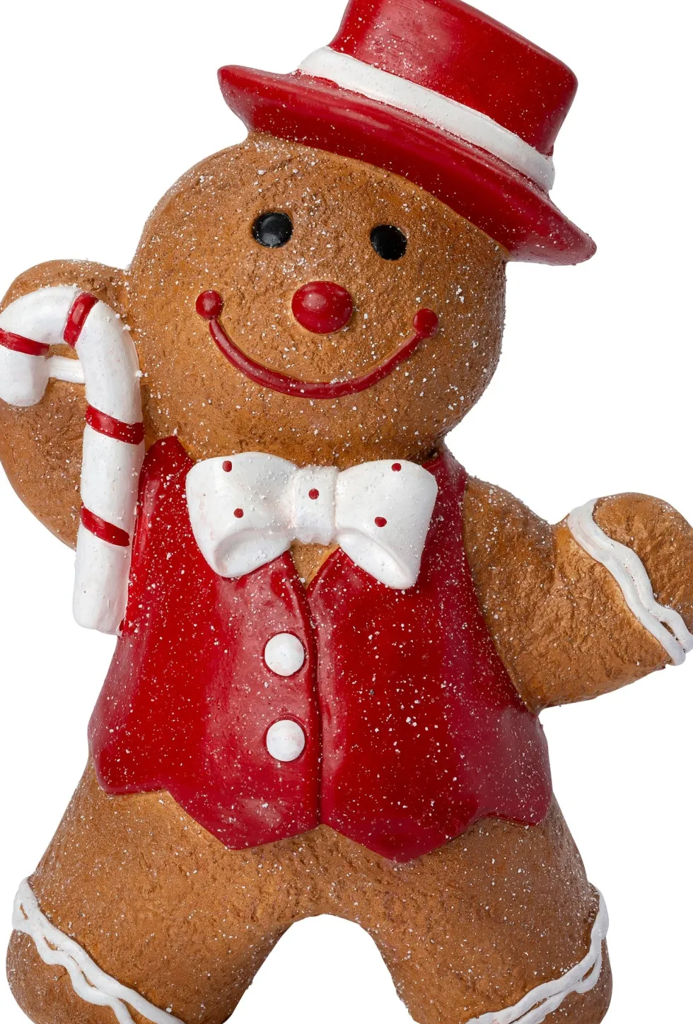 Intratuin kerstfiguur peperkoek bruin / rood 25 x 15 x 40 cm