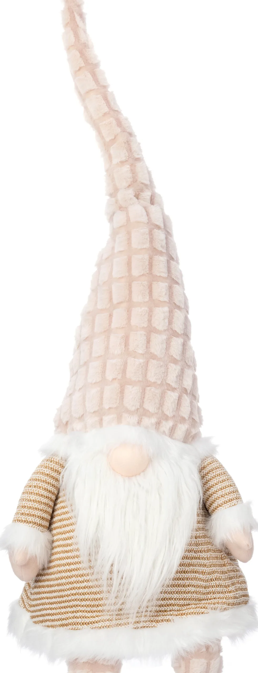 Intratuin kerstfiguur Pimbol gnoom beige / wit 33 x 25 x 98 cm