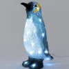 Intratuin kerstfiguur pinguin grijs met verlichting 18 x 17 x 34 cm