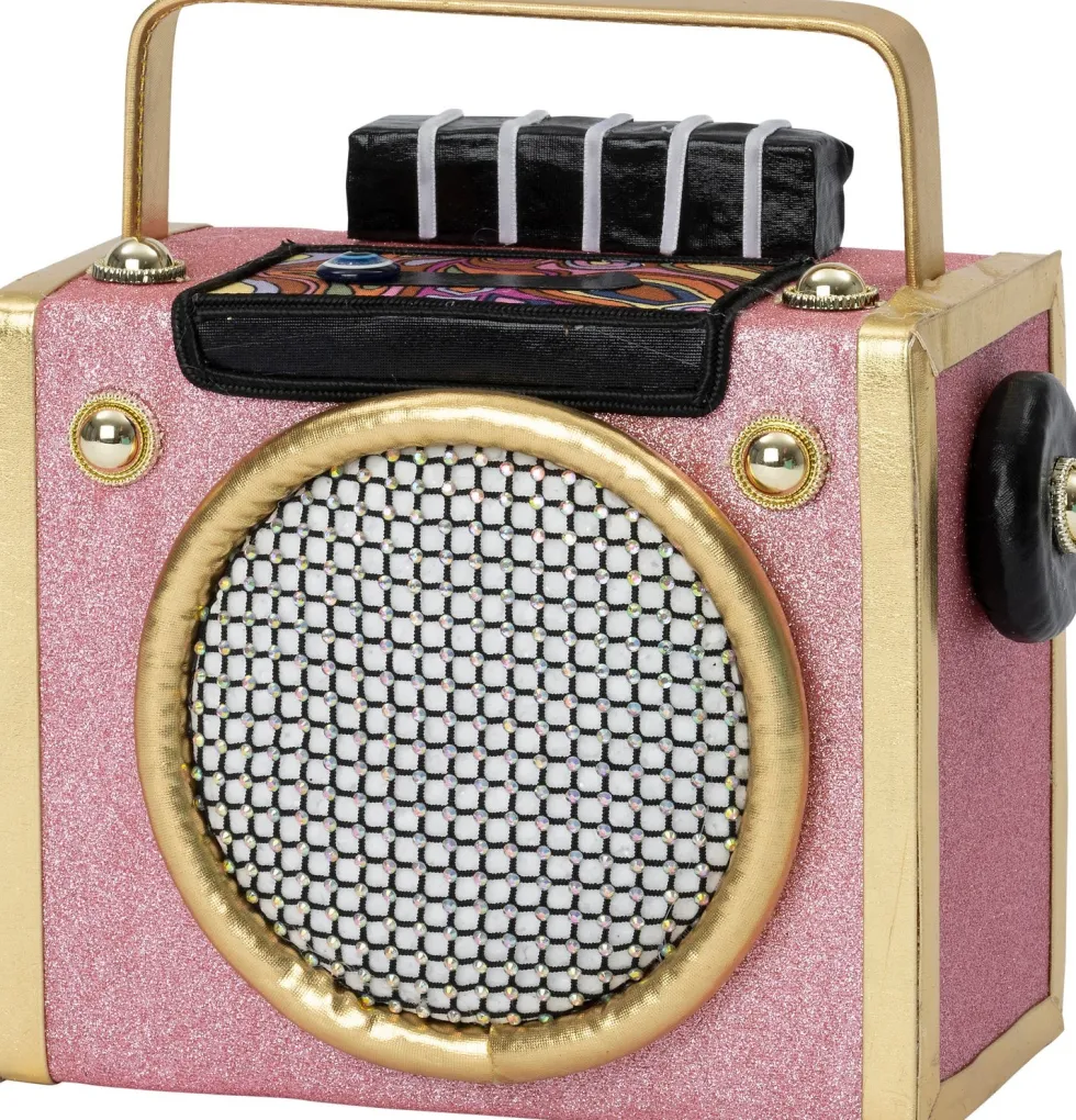 Intratuin kerstfiguur radio roze 22 x 11 x 20 cm