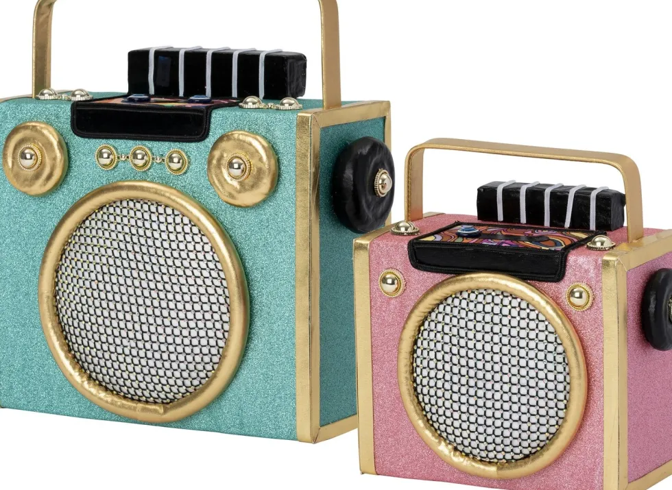 Intratuin kerstfiguur radio roze 22 x 11 x 20 cm