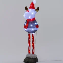 Intratuin kerstfiguur rendier transparant met verlichting 20 x 22 x 70 cm