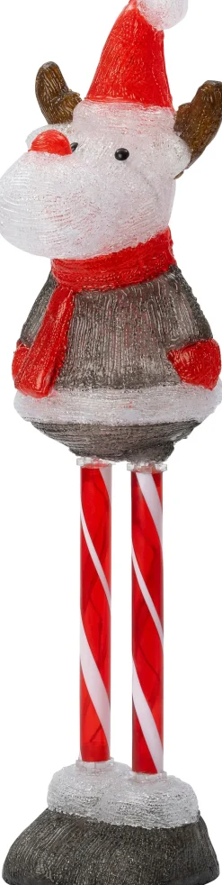 Intratuin kerstfiguur rendier transparant met verlichting 20 x 22 x 70 cm