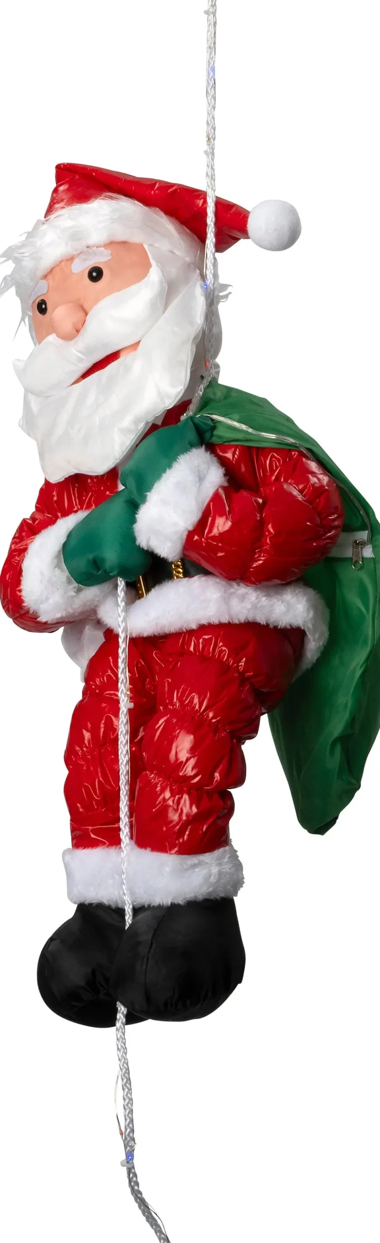 Intratuin kerstfiguur Rippu kerstman touw rood / wit met verlichting 25 x 20 x 20 cm