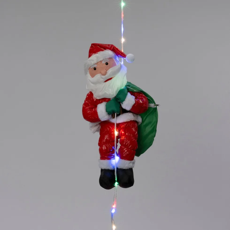 Intratuin kerstfiguur Rippu kerstman touw rood / wit met verlichting 25 x 20 x 20 cm