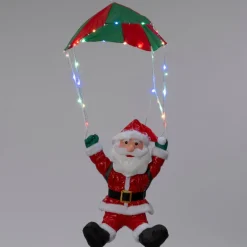 Intratuin kerstfiguur Rippu kerstman parachute rood / wit met verlichting 50 x 50 x 90 cm