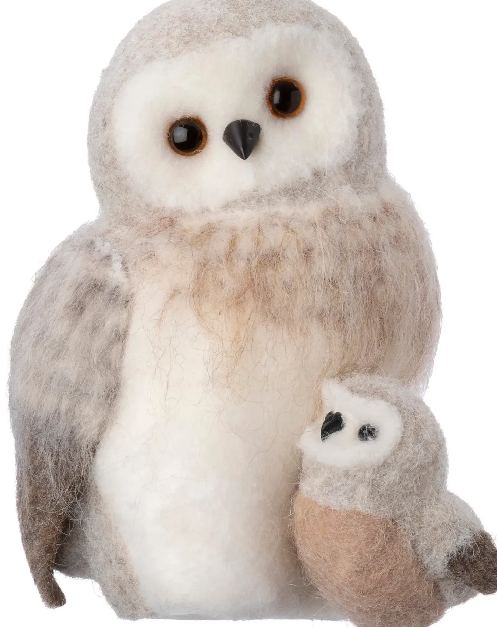 Intratuin kerstfiguur Rito uil grijs / wit 14 x 12 x 17 cm