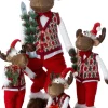 Intratuin kerstfiguur Robin rendier bruin / rood 20 x 14 x 64 cm