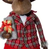 Intratuin kerstfiguur Robin rendier man bruin / rood 35 x 25 x 132 cm