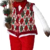 Intratuin kerstfiguur Robin rendier bruin / rood 22 x 16 x 68 cm