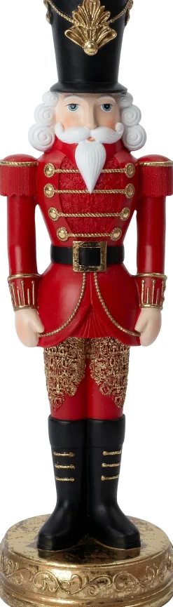 Intratuin kerstfiguur Rosh notenkraker rood / goud D 10,5 H 33,5 cm