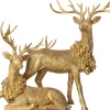 Intratuin kerstfiguur Shawly rendier liggend goud 75 x 38 x 72 cm