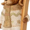 Intratuin kerstfiguur ski hond beige / bruin 22 x 22 x 45 cm