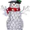 Intratuin kerstfiguur sneeuwpop transparant met verlichting 9 x 5,2 x 11,5 cm