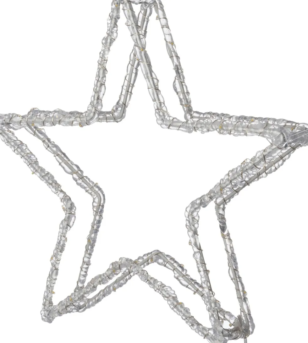 Intratuin kerstfiguur ster transparant met verlichting 31 x 5 x 29,5 cm