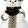 Intratuin kerstfiguur Timun sneeuwpop wit / goud 22 x 20 x 39 cm