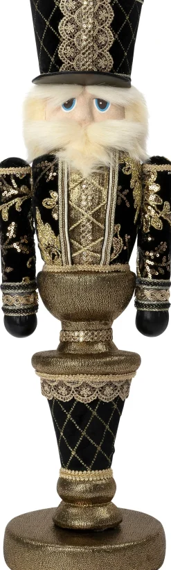 Intratuin kerstfiguur Timun notenkraker zwart / goud 19 x 17 x 62 cm