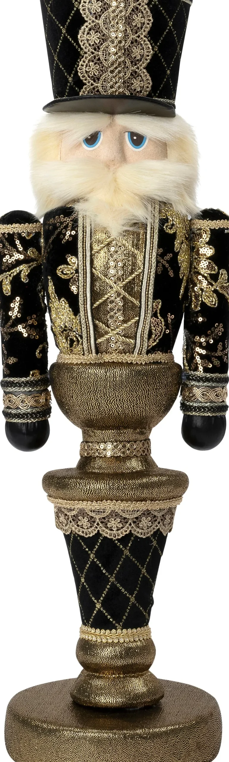 Intratuin kerstfiguur Timun notenkraker zwart / goud 19 x 17 x 62 cm
