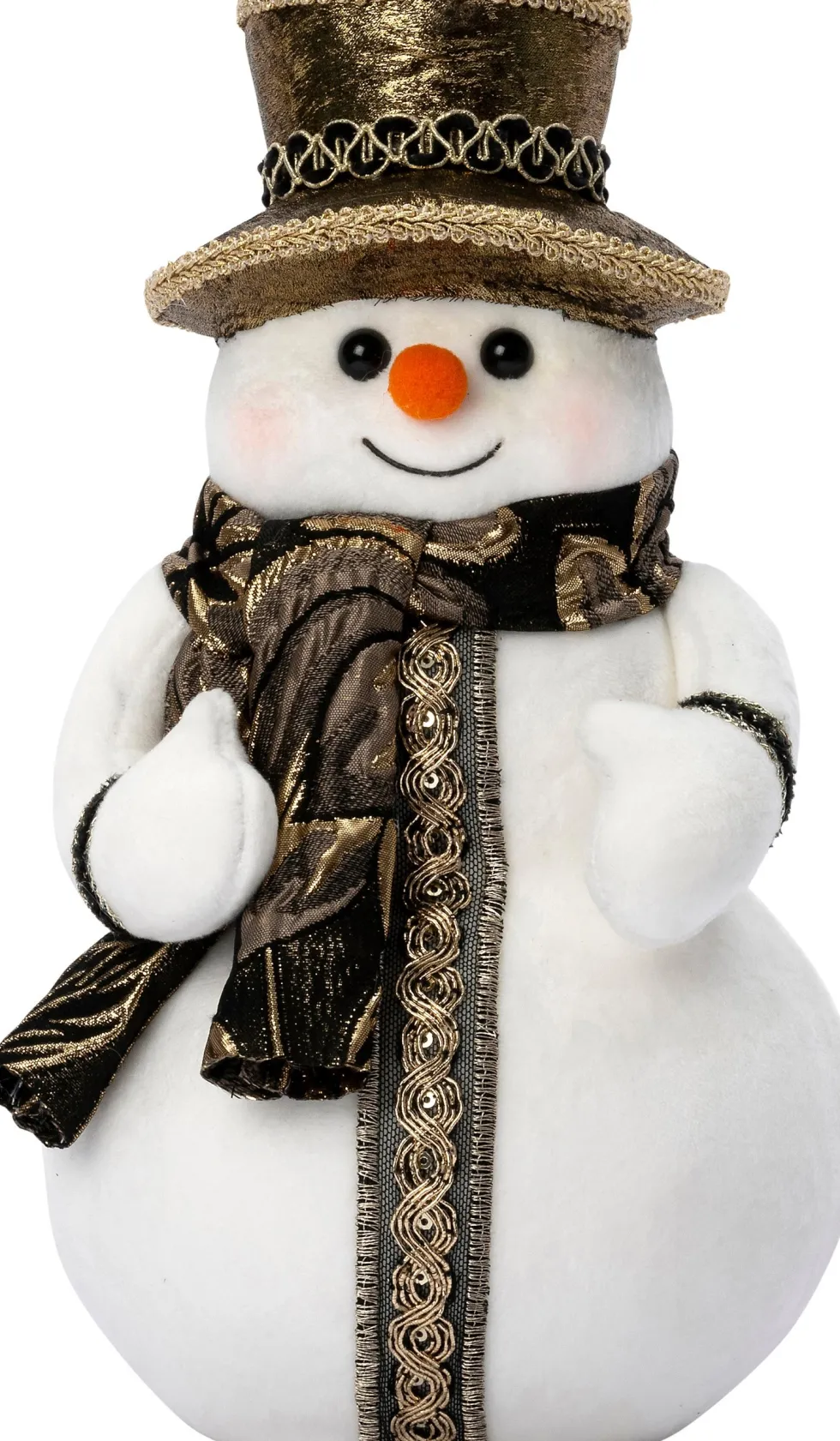 Intratuin kerstfiguur Timun sneeuwpop wit / goud 15 x 15 x 29 cm
