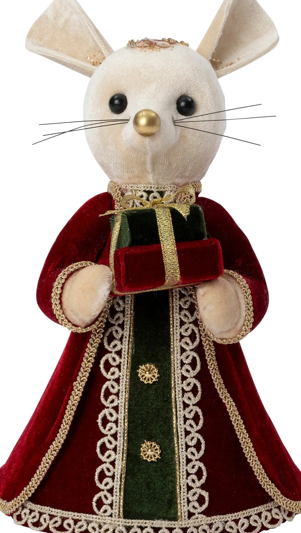 Intratuin kerstfiguur Tino muis rood / groen 16 x 15 x 26 cm