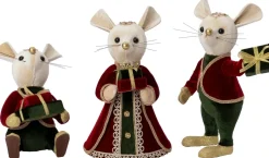 Intratuin kerstfiguur Tino muis rood / groen 20 x 10 x 26 cm
