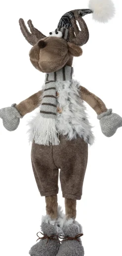 Intratuin kerstfiguur Tiroler eland man bruin / grijs 26 x 14 x 74 cm