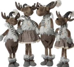 Intratuin kerstfiguur Tiroler eland vrouw bruin / grijs 20 x 13 x 62 cm