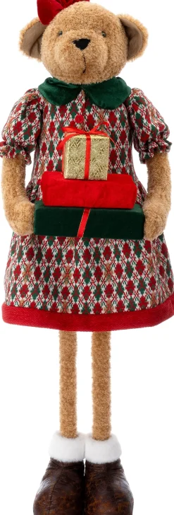 Intratuin kerstfiguur Yende beer vrouw rood 40 x 24 x 117 cm
