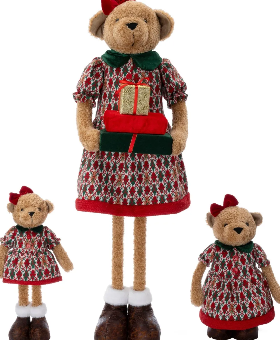 Intratuin kerstfiguur Yende beer vrouw rood 22 x 13 x 51 cm