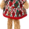 Intratuin kerstfiguur Yende beer vrouw zittend bruin / rood 15 x 8 x 33 cm