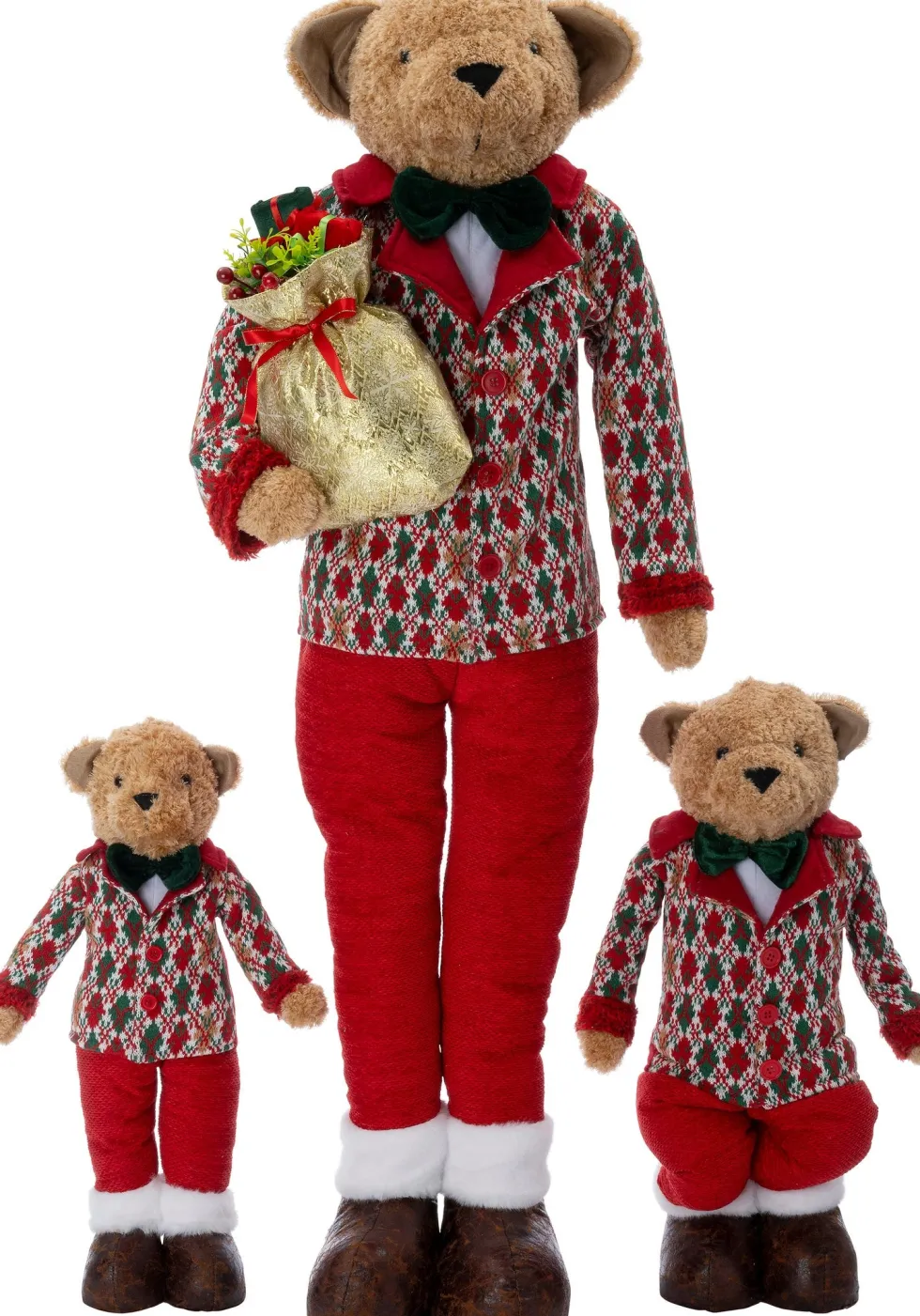 Intratuin kerstfiguur Yende beer man rood 40 x 24 x 117 cm