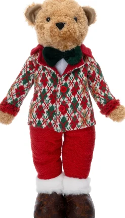 Intratuin kerstfiguur Yende beer man rood 22 x 13 x 51 cm