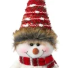 Intratuin kerstfiguur Yuki sneeuwpop staand rood / wit 20 x 12 x 38 cm